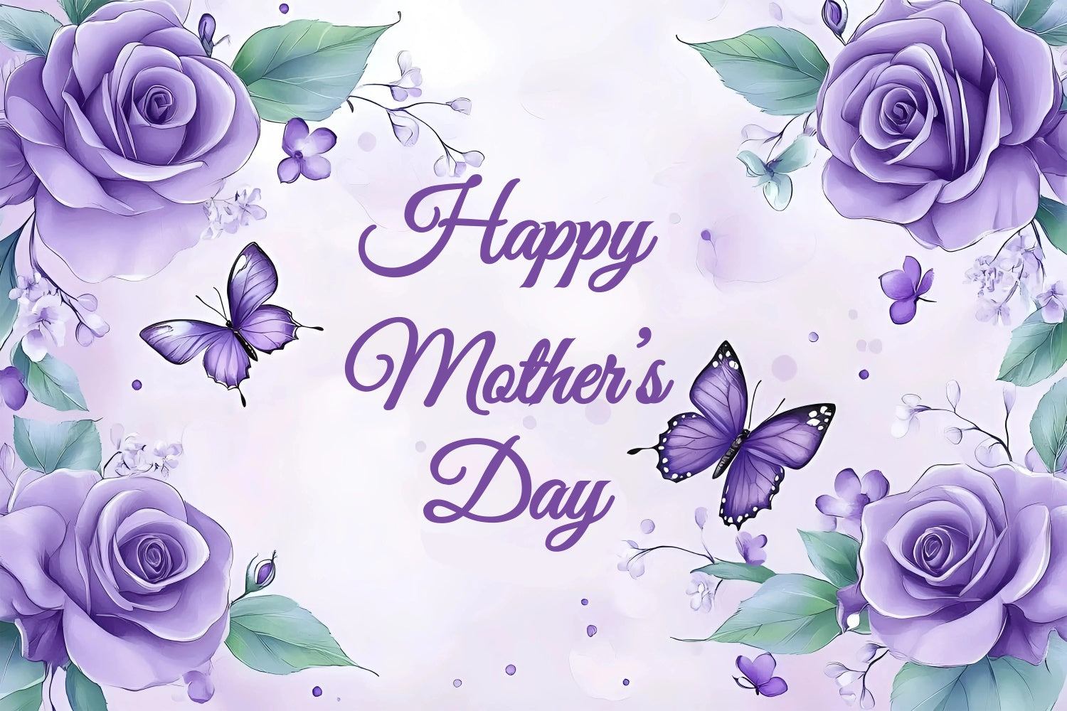 Mothers Day Backdrops Purple Floral Fantasy Customized Backdrop UK GQ3-203