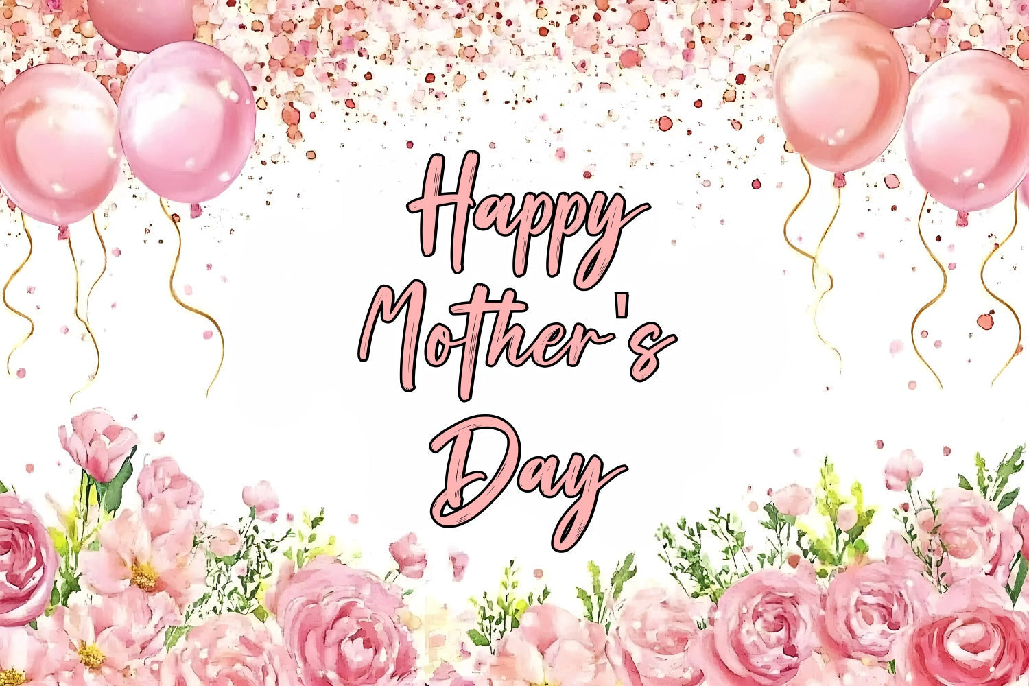 Mothers Day Backdrop Ideas Balloon Elegant Floral Custom Backdrop UK GQ3-206