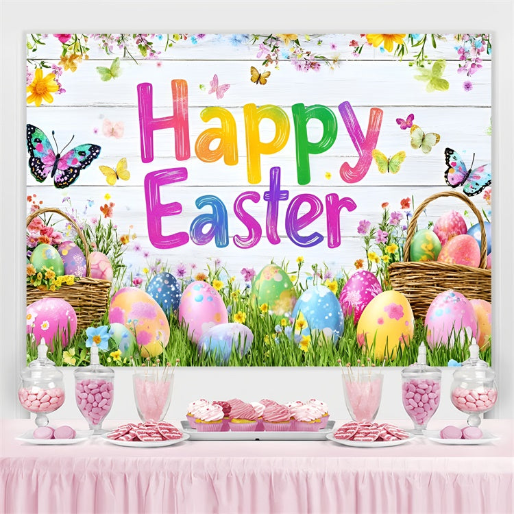 Easter Photo Backdrop Butterfly Blossom Meadow Custom Backdrop UK GQ3-207
