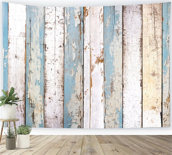 Wood Backdrops Blue White Peeling Backdrop UK GQ4-121