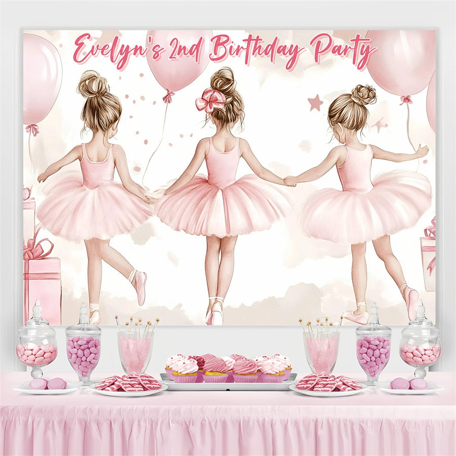 Custom Backdrop For Birthday Party Pastel Ballet Girls Backdrop UK GQ4-225
