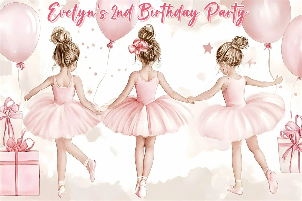 Custom Backdrop For Birthday Party Pastel Ballet Girls Backdrop UK GQ4-225