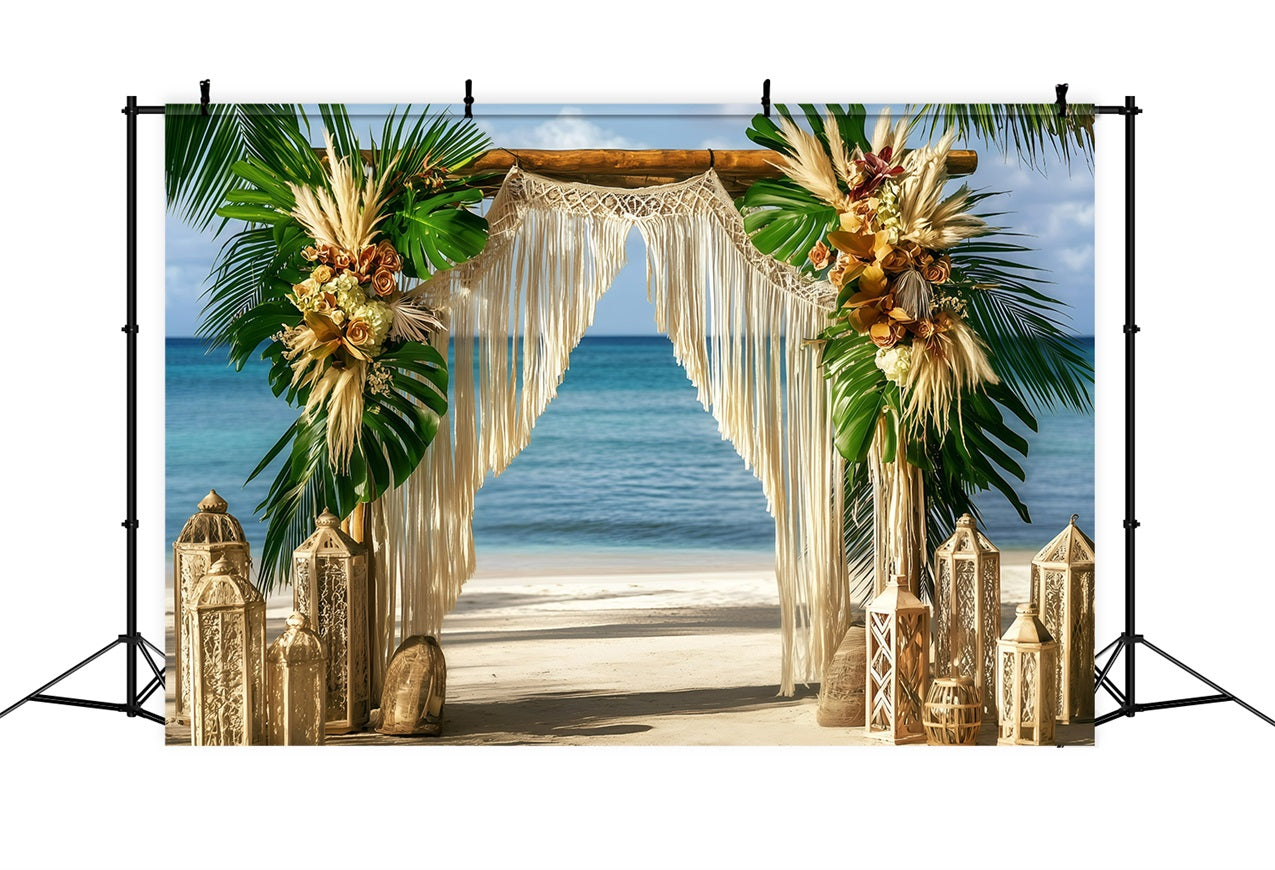 Beach Wedding Backdrop Seaside Bohemian Summer Backdrop UK GQ4-286