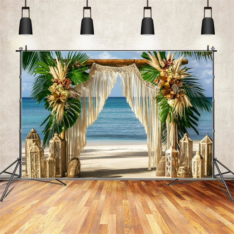 Beach Wedding Backdrop Seaside Bohemian Summer Backdrop UK GQ4-286