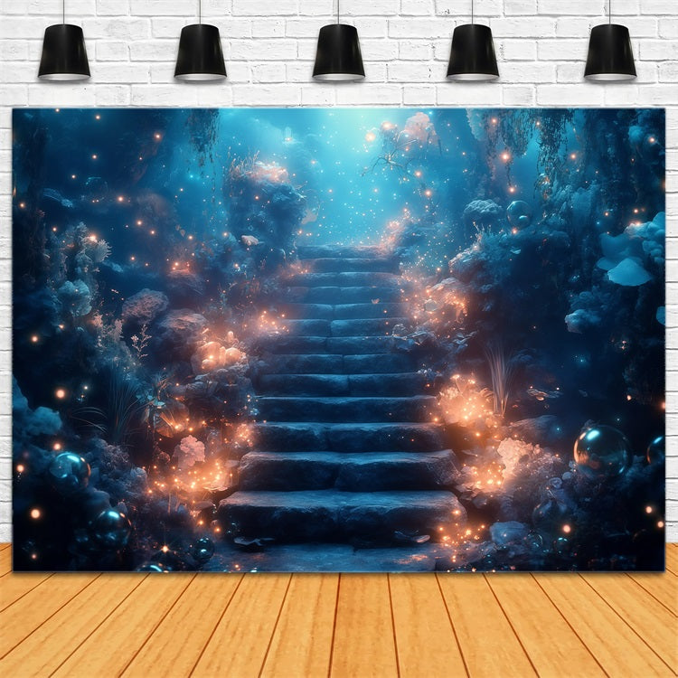 Summer Backdrop Underwater Stone Steps Ocean Backdrop UK GQ4-288
