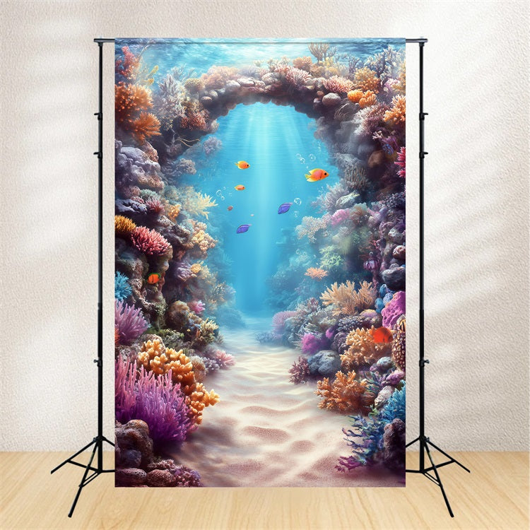 Beach Backdrop Summer Coral Archway Underwater Backdrop UK GQ4-295