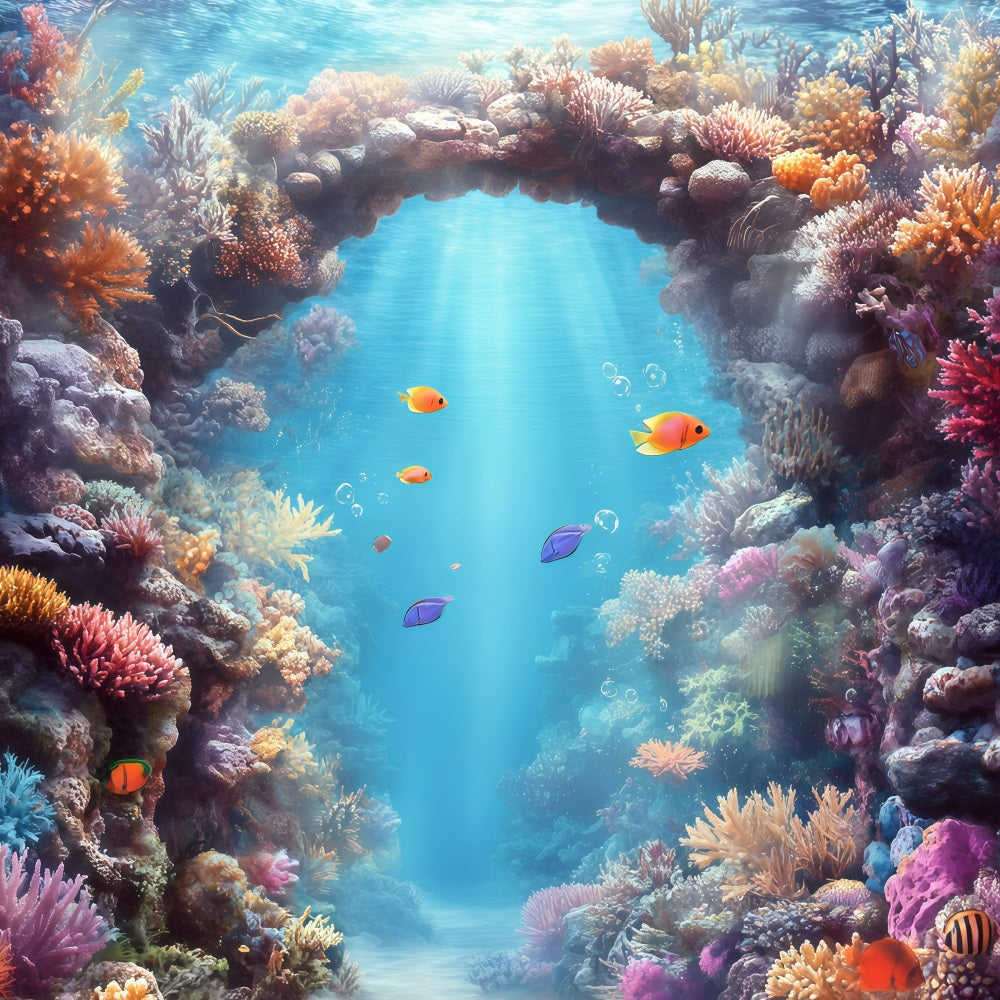 Beach Backdrop Summer Coral Archway Underwater Backdrop UK GQ4-295