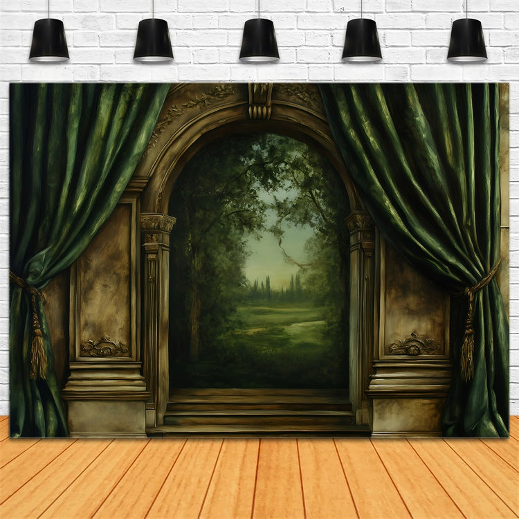 Antique Backdrop Forest Archway Curtain Vintage Photo Backdrops UK GQ4-330