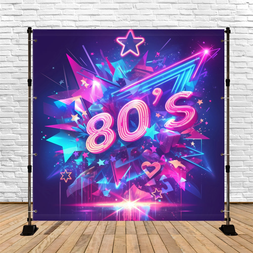 80's Backdrop Geometric Neon Fantasy Backdrop UK GQ4-350