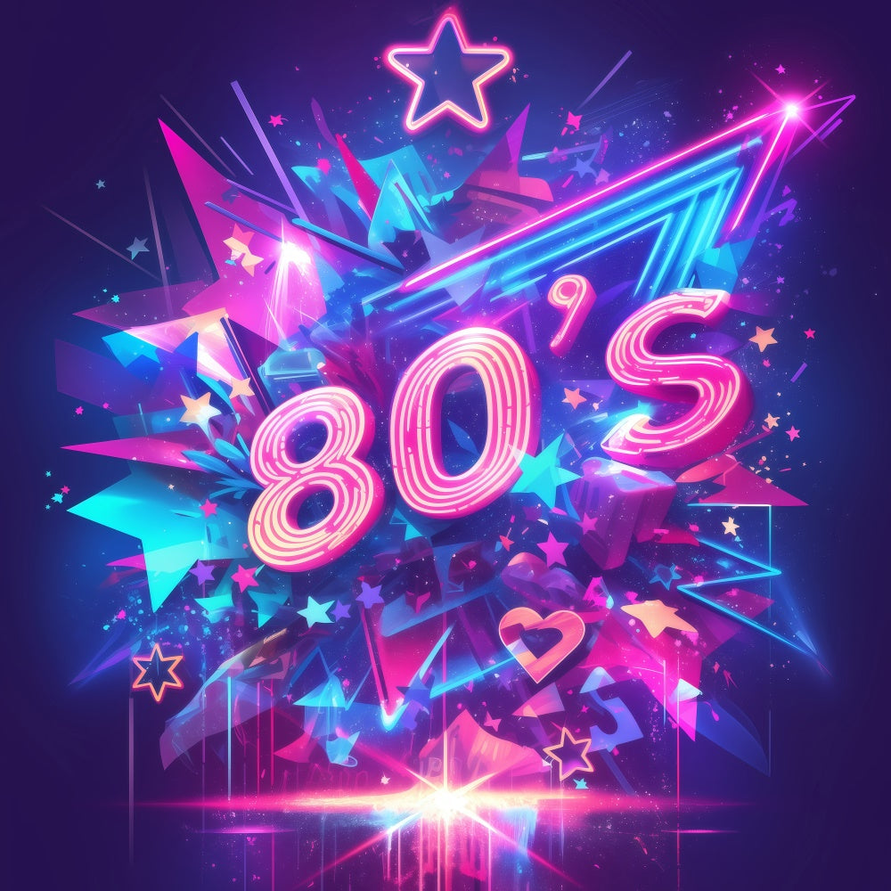 80's Backdrop Geometric Neon Fantasy Backdrop UK GQ4-350