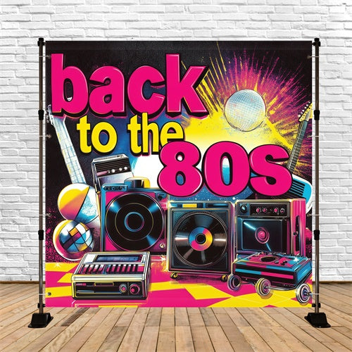 80s Backdrop Loud Beats Retro Speaker Backdrop UK GQ4-352