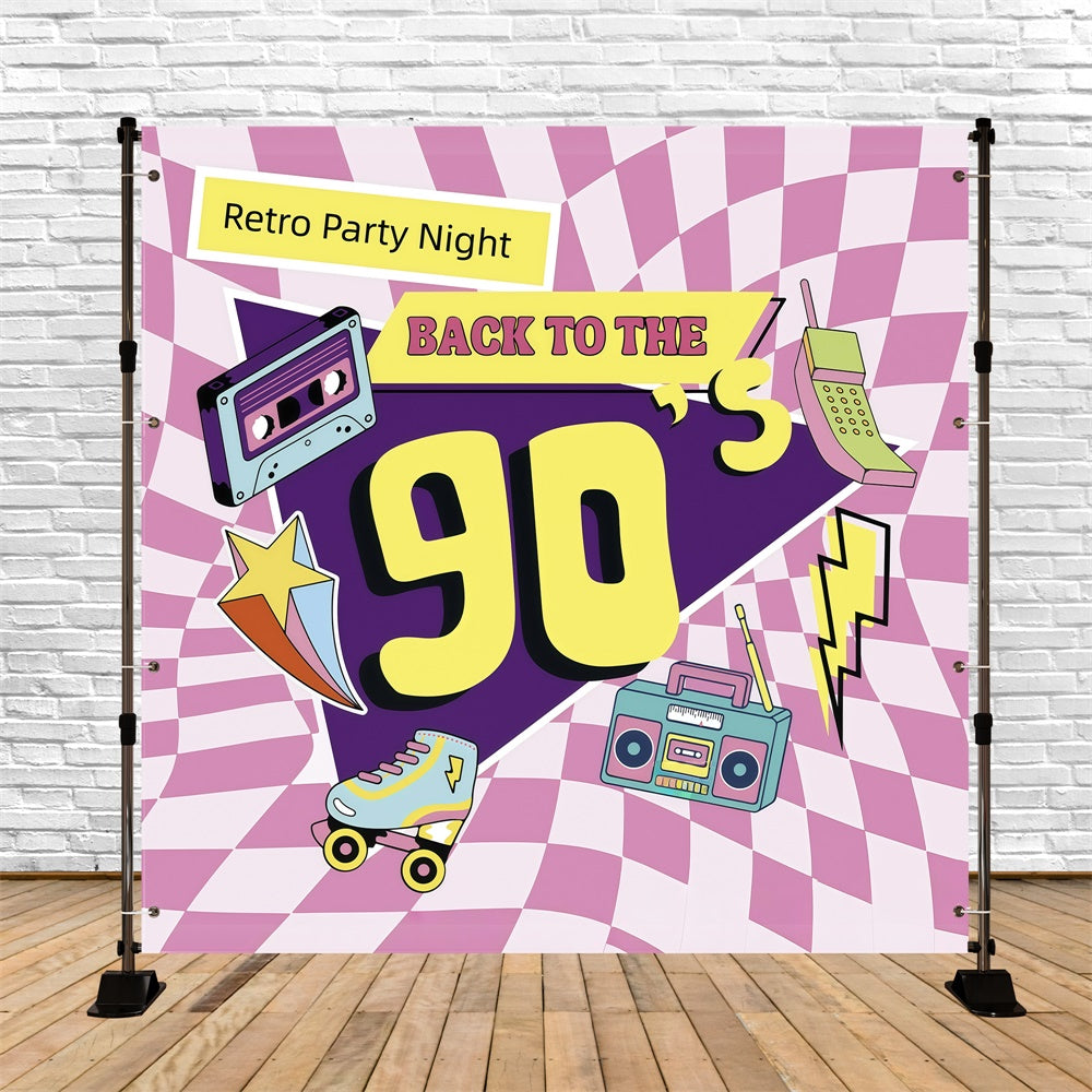 90s Backdrop Cartoon Style Retro Icons Backdrop UK GQ4-357