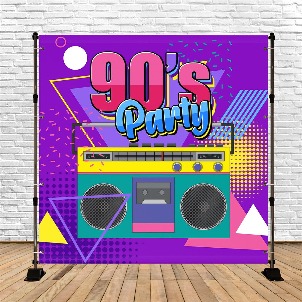 90's Photo Backdrop Color Pop Radio Tape Backdrop UK GQ4-360