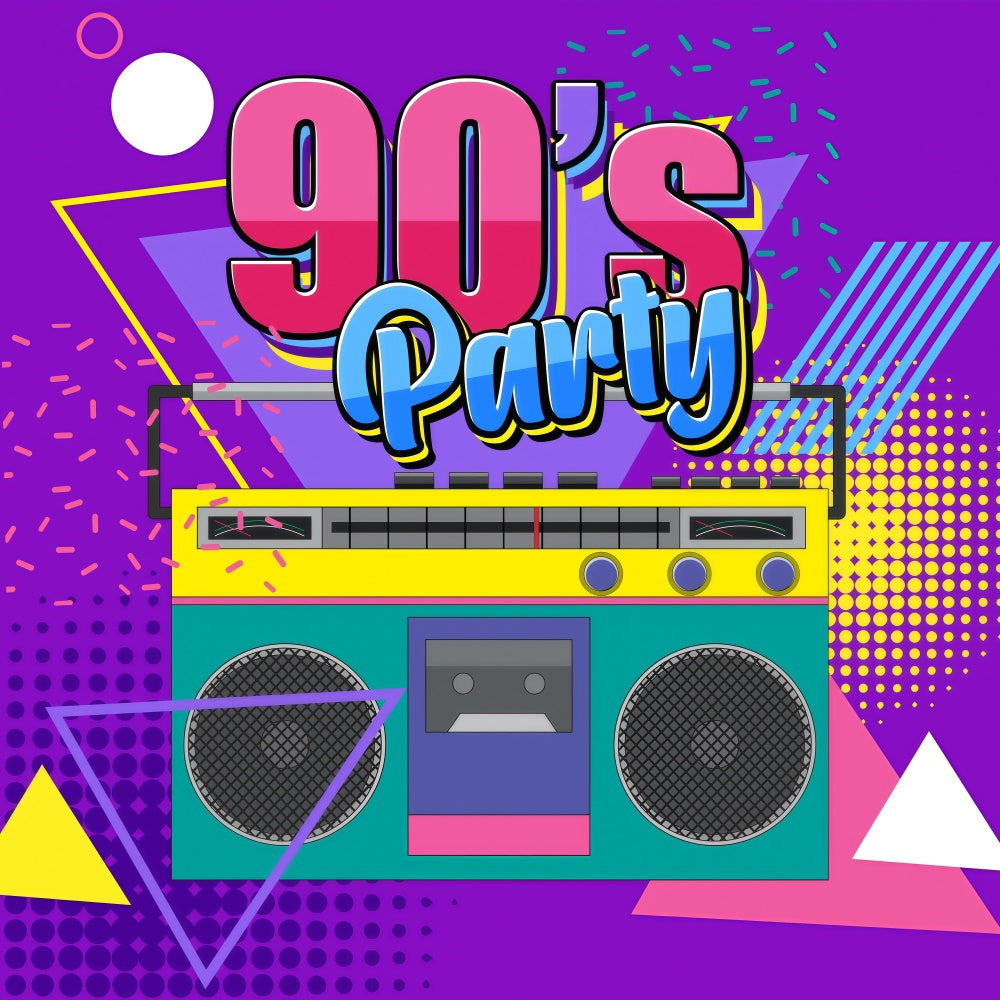 90's Photo Backdrop Color Pop Radio Tape Backdrop UK GQ4-360