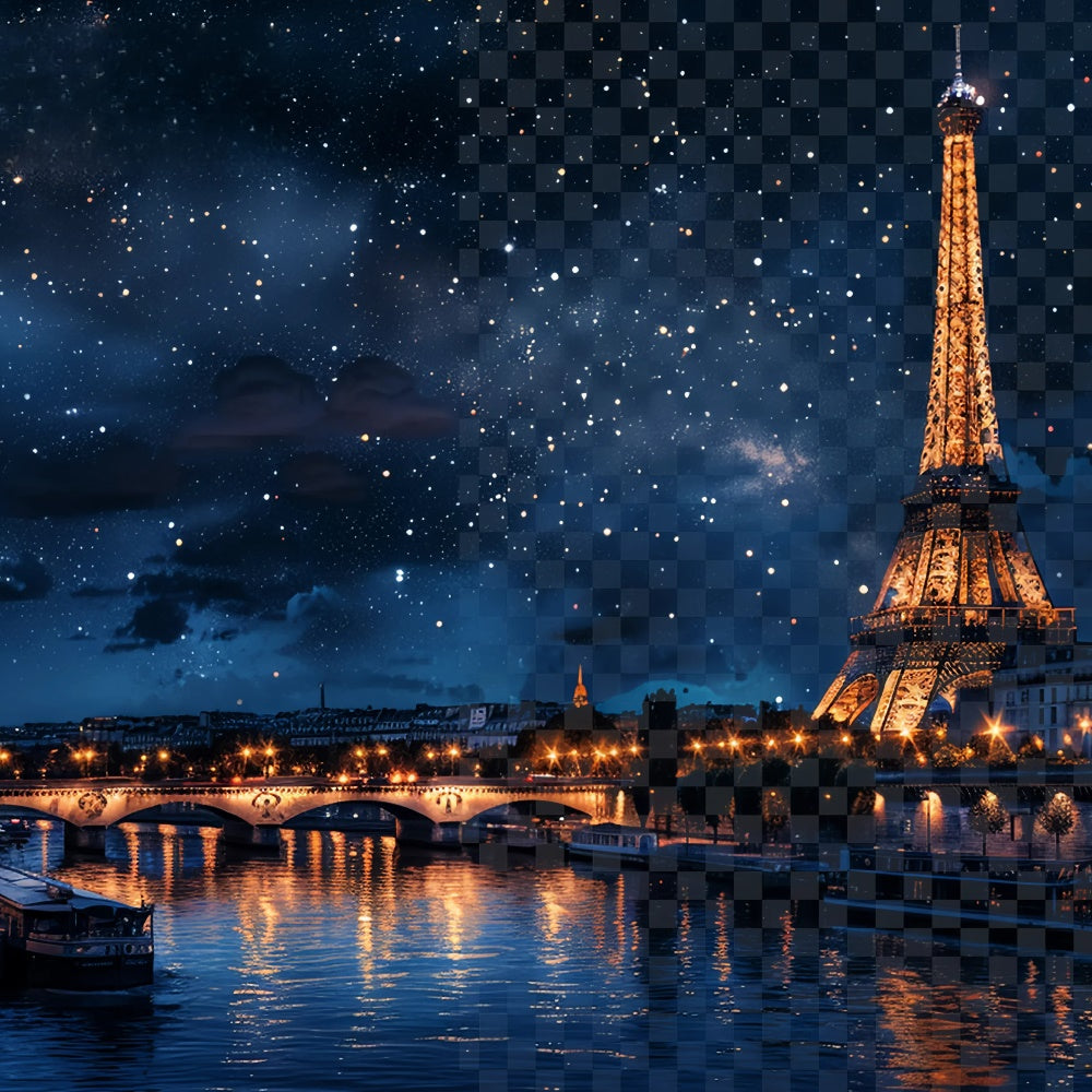 Paris Backdrop For Pictures Midnight Sky Eiffel Tower Backdrop UK GQ4-59