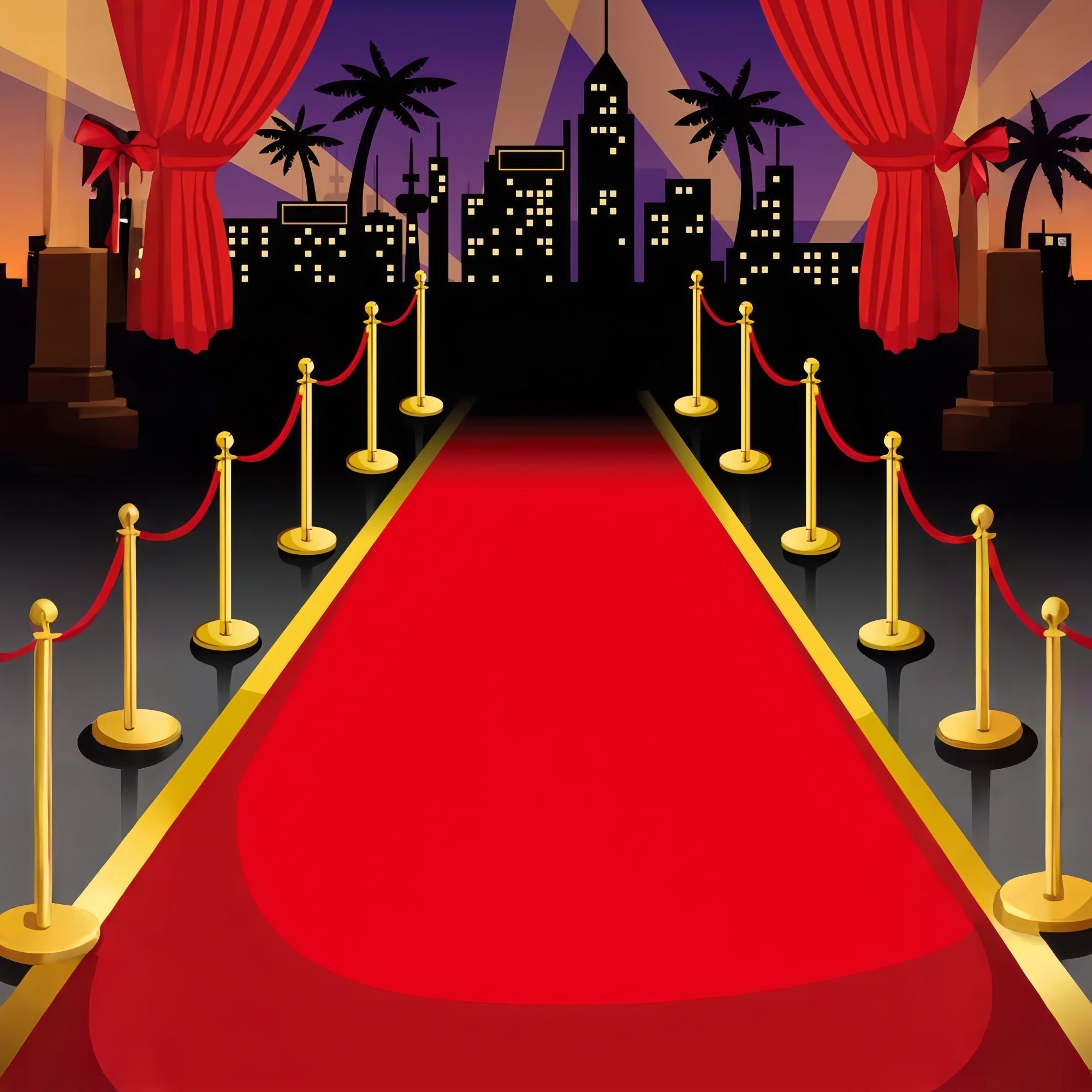 Red Carpet Backdrops City Skyline Silhouette Backdrop UK GQ4-83