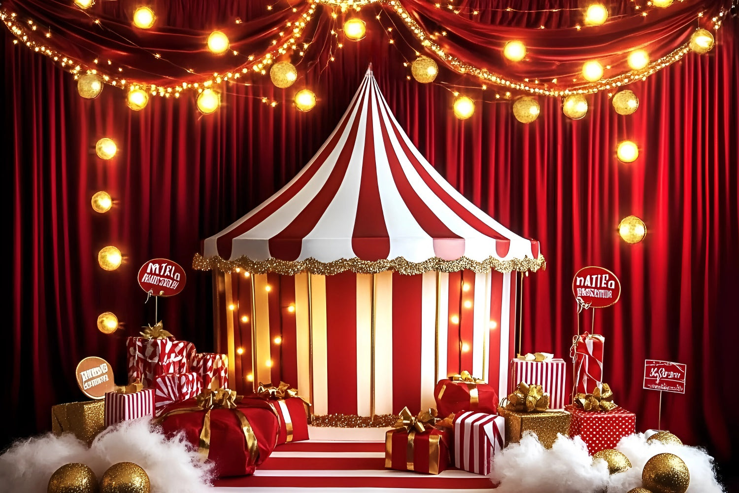Circus Tent Backdrop Holiday Stage Tent Lights Backdrop UK GQ5-120