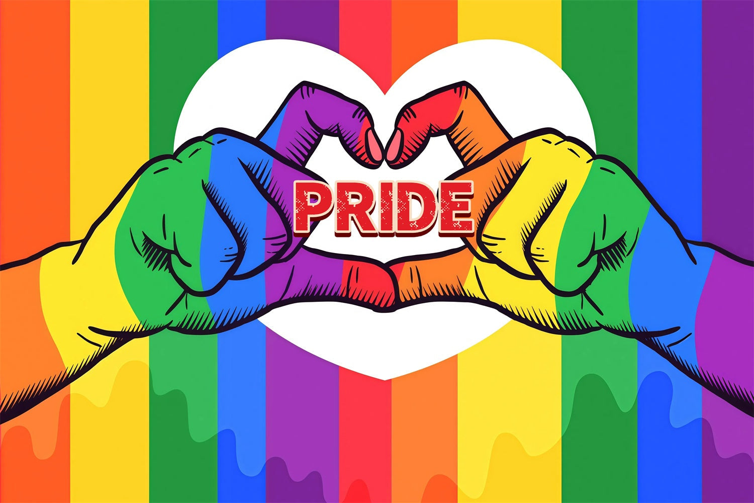 Pride Backdrops Pride Power Heart Hands Backdrop UK GQ5-226