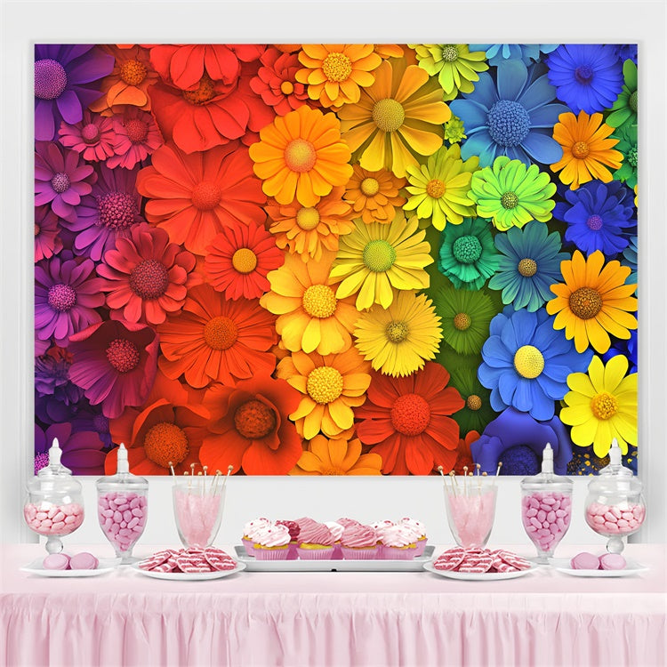 Pride Backdrop Colorful Floral Celebration Backdrop UK GQ5-231