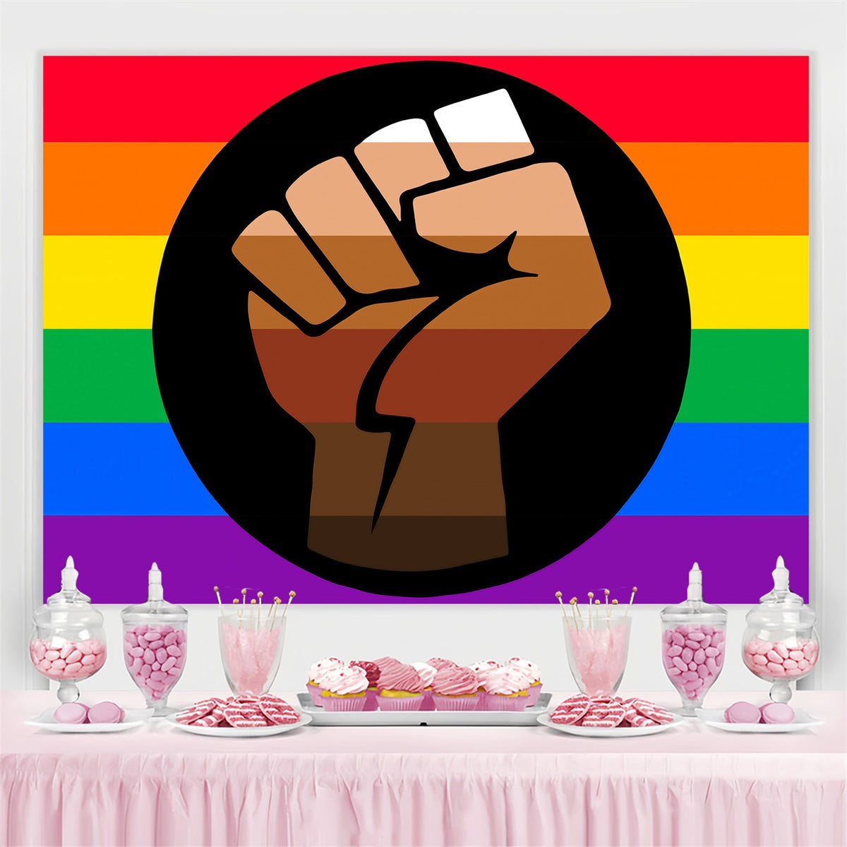 Pride Photo Backdrop Colorful Strength Unity Backdrop UK GQ5-235
