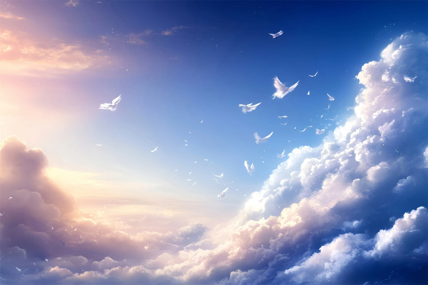 Blue Sky Backdrop Feather Drift Cloud Sky Backdrop UK GQ57-127