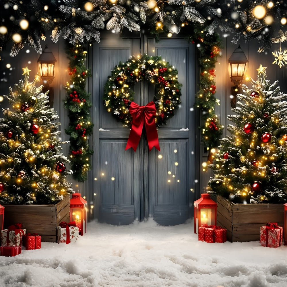 Christmas Photography Backdrops Garland Lights Charm Backdrop UK GQ57-50