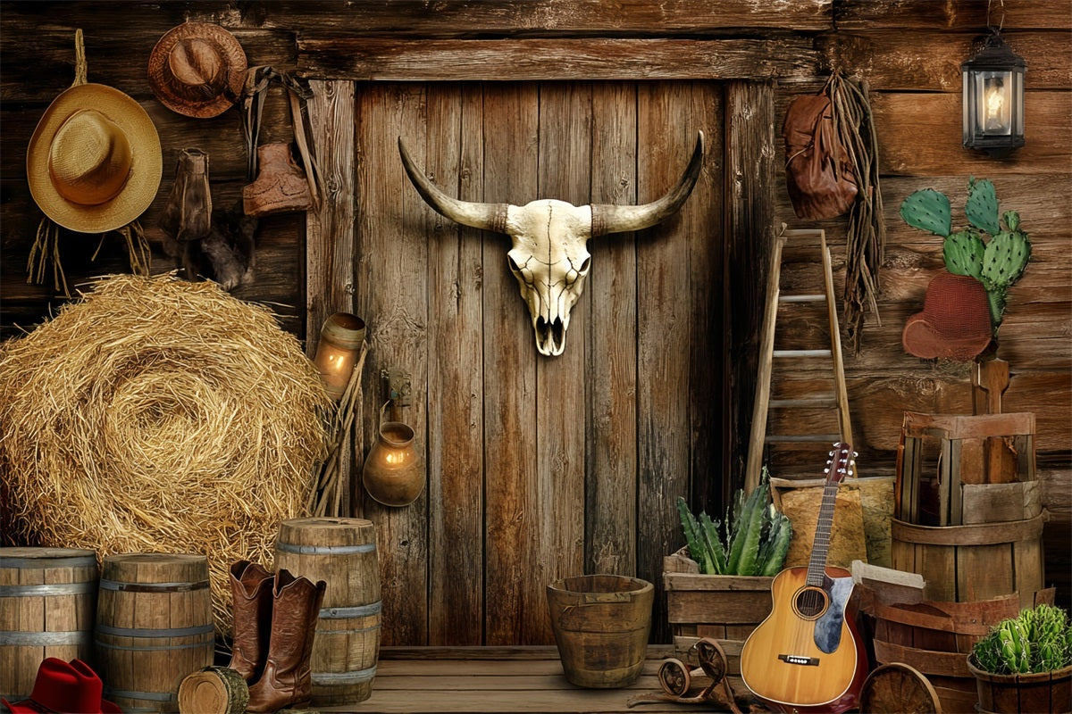 Western Backdrop Rustic Barn Door Cowboy Decor Vintage Backdrops For Photography UK GQ58-116