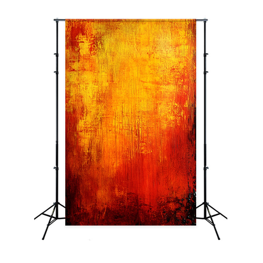 Orange Backdrop Bold Abstract Red and Yellow Brushstrokes Photography Portrait Background UK GQ58-79