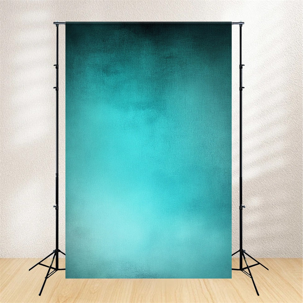 Teal Backdrop Aqua Blue Soft Gradient Fabric Background Portrait Backdrops UK GQ58-83