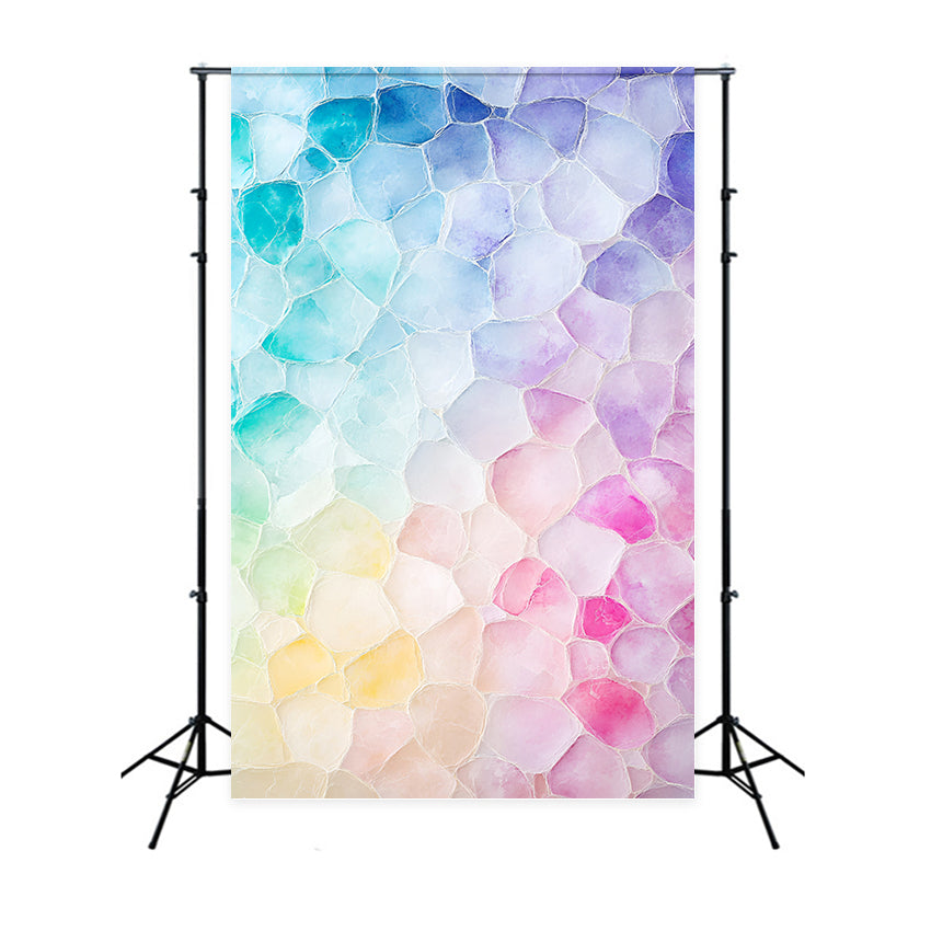 Watercolor Backdrop Pastel Mosaic Glass Stone Pattern portrait Photography Background UK GQ58-99