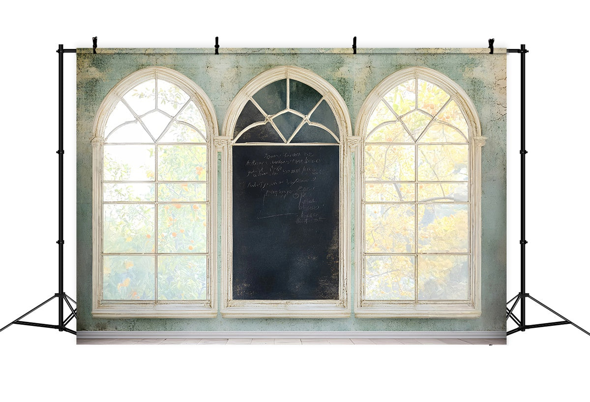 Back To School Photo Backdrop Vintage Arch Window Backdrop UK GQ6-123