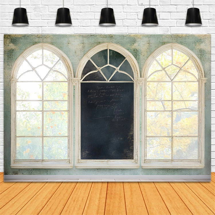Back To School Photo Backdrop Vintage Arch Window Backdrop UK GQ6-123