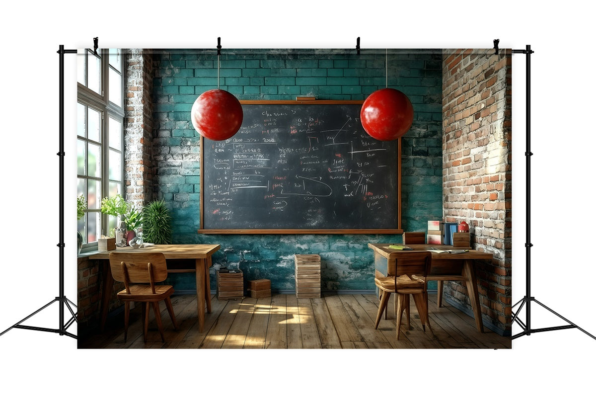 Class Photo Backdrop Industrial Study Hall Backdrop UK GQ6-160