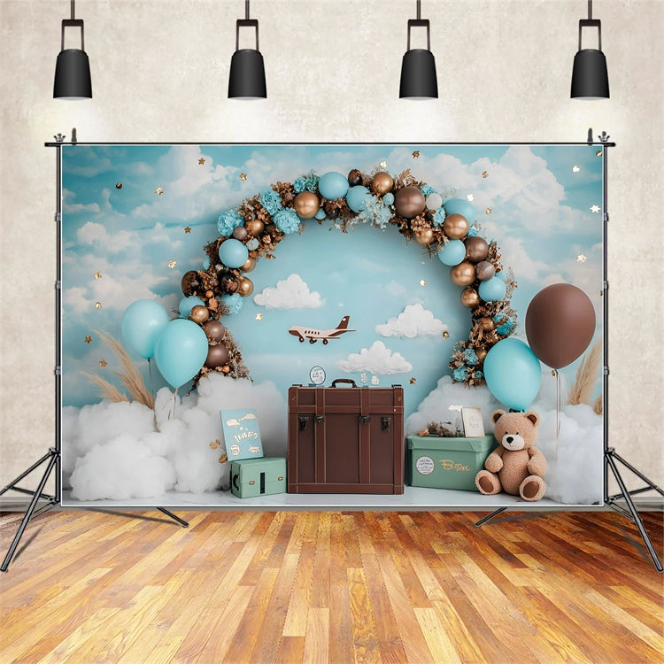 Smash Cake Backdrop Little Aviator Sky Adventure Backdrop UK GQ6-312