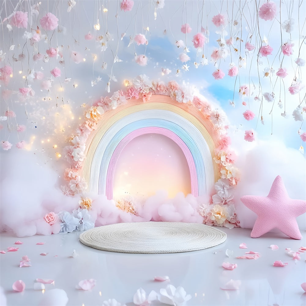Birthday Photo Backdrop Dreamland Bloom Rainbow Backdrop UK GQ6-328