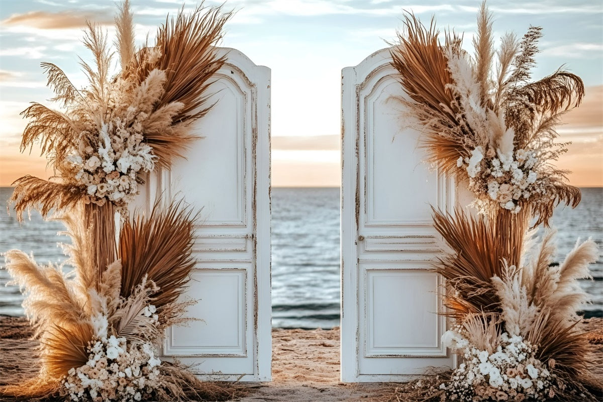 Boho Photo Backdrop Sunset Boho Doorway Summer Photo Backdrop UK GQ6-41