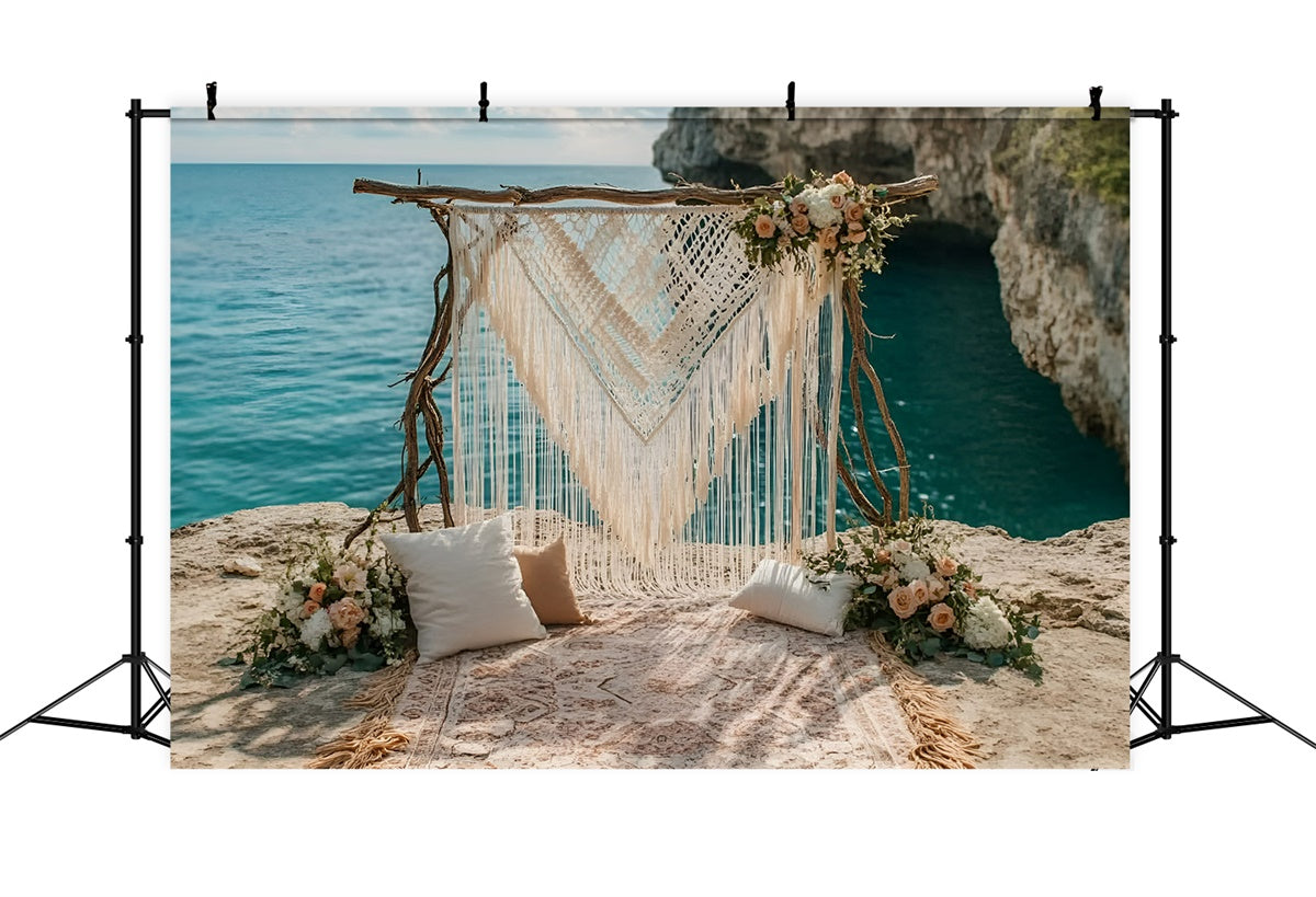 Boho Backdrop Tranquil Cove Wedding Summer Photo Backdrop UK GQ6-44