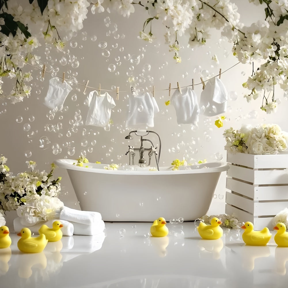 Summer Backdrops Rubber Duck Bath Time Backdrop UK GQ6-56