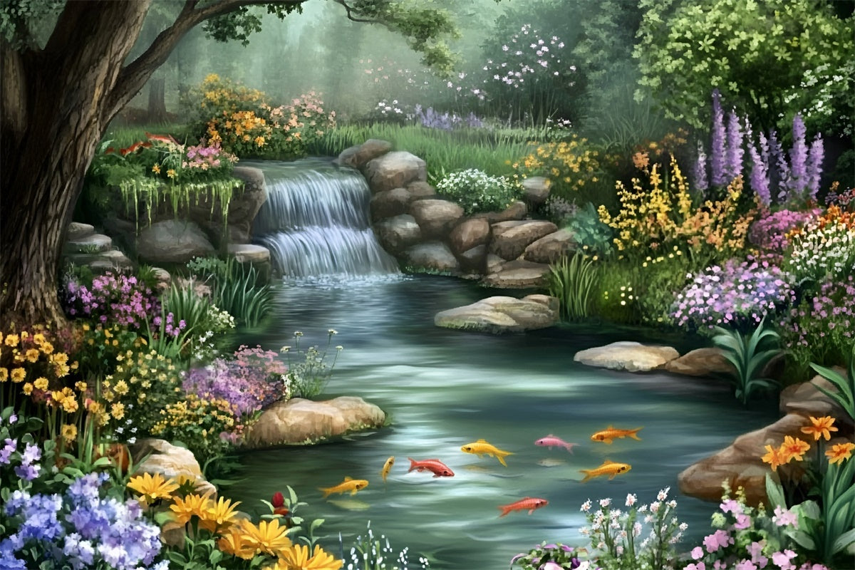 Enchanted Forest Backdrop Floral Cascade Dream Summer Backdrop UK GQ6-57