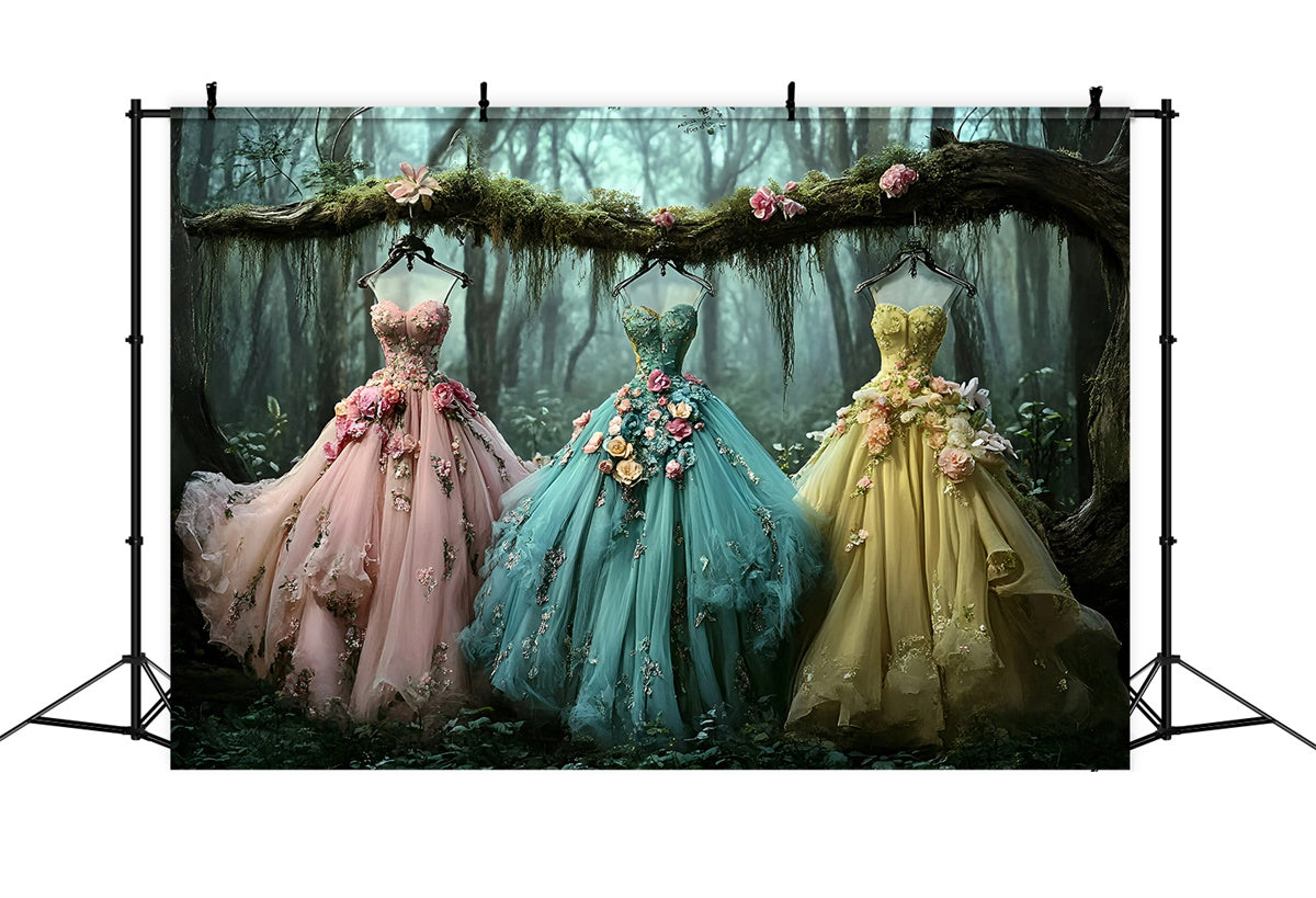 Enchanted Forest Backdrop Fairytale Forest Gowns Summer Backdrops UK GQ6-59