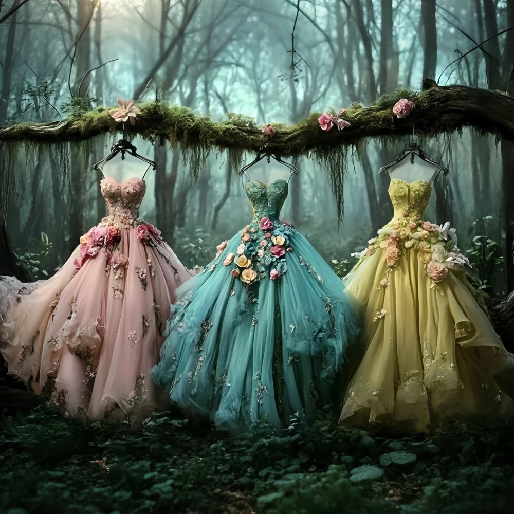 Enchanted Forest Backdrop Fairytale Forest Gowns Summer Backdrops UK GQ6-59