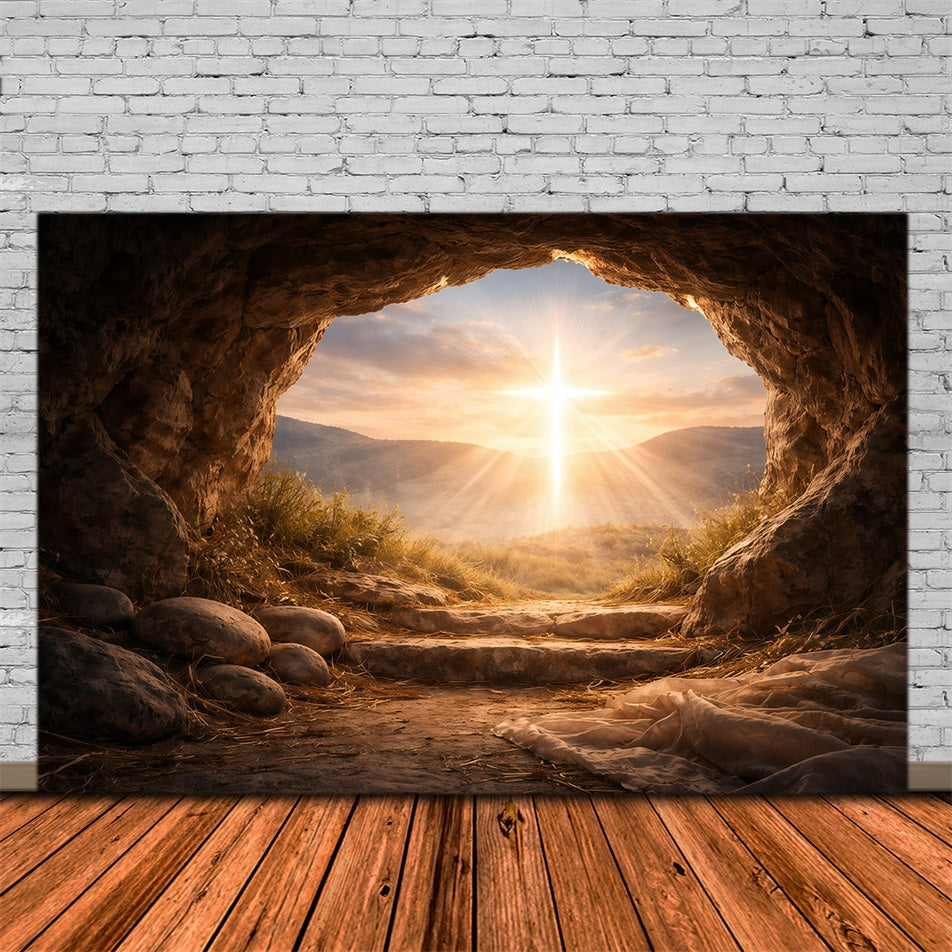 Easter Photo Backdrop Ideas For Church Empty Tomb Sunrise Glory Easter Themed Backdrop UK GQ61-6