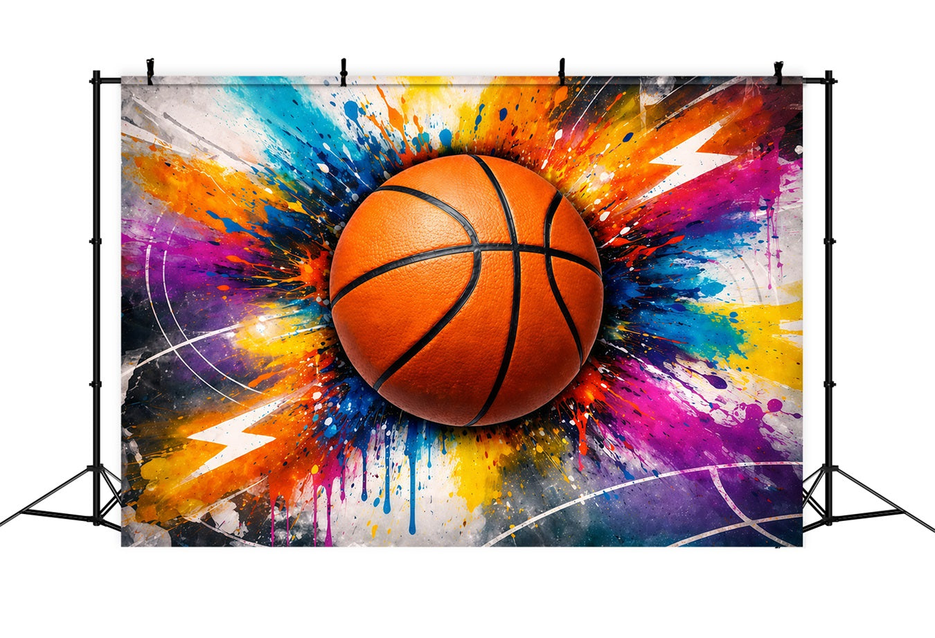 Basketball Backdrop Abstract Paint Splash Graffiti Sport Backdrop UK GQ61-75