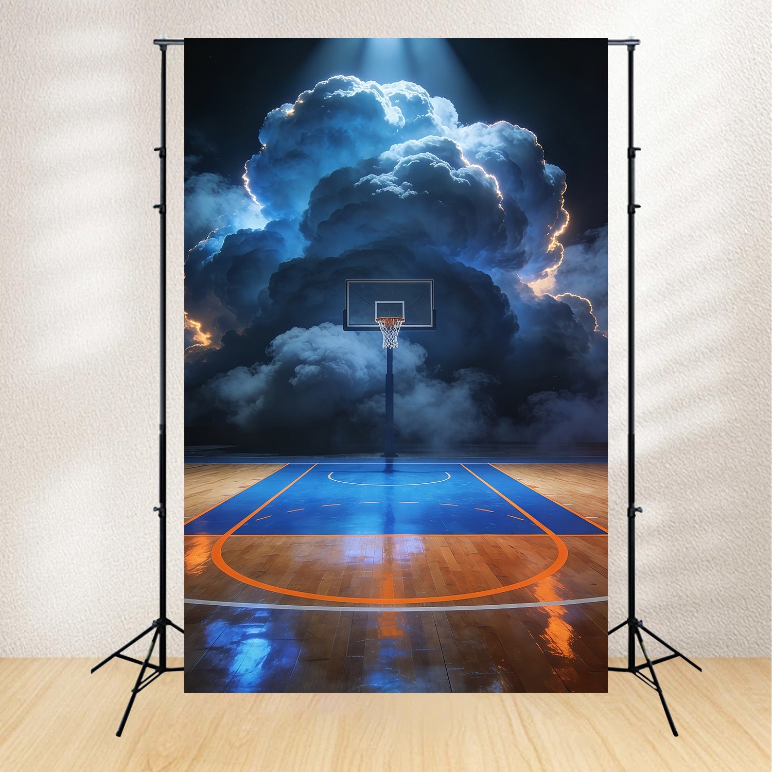 Basketball Photo Backdrop Stormy Arena Court Sports Photography Backdrop UK GQ61-77