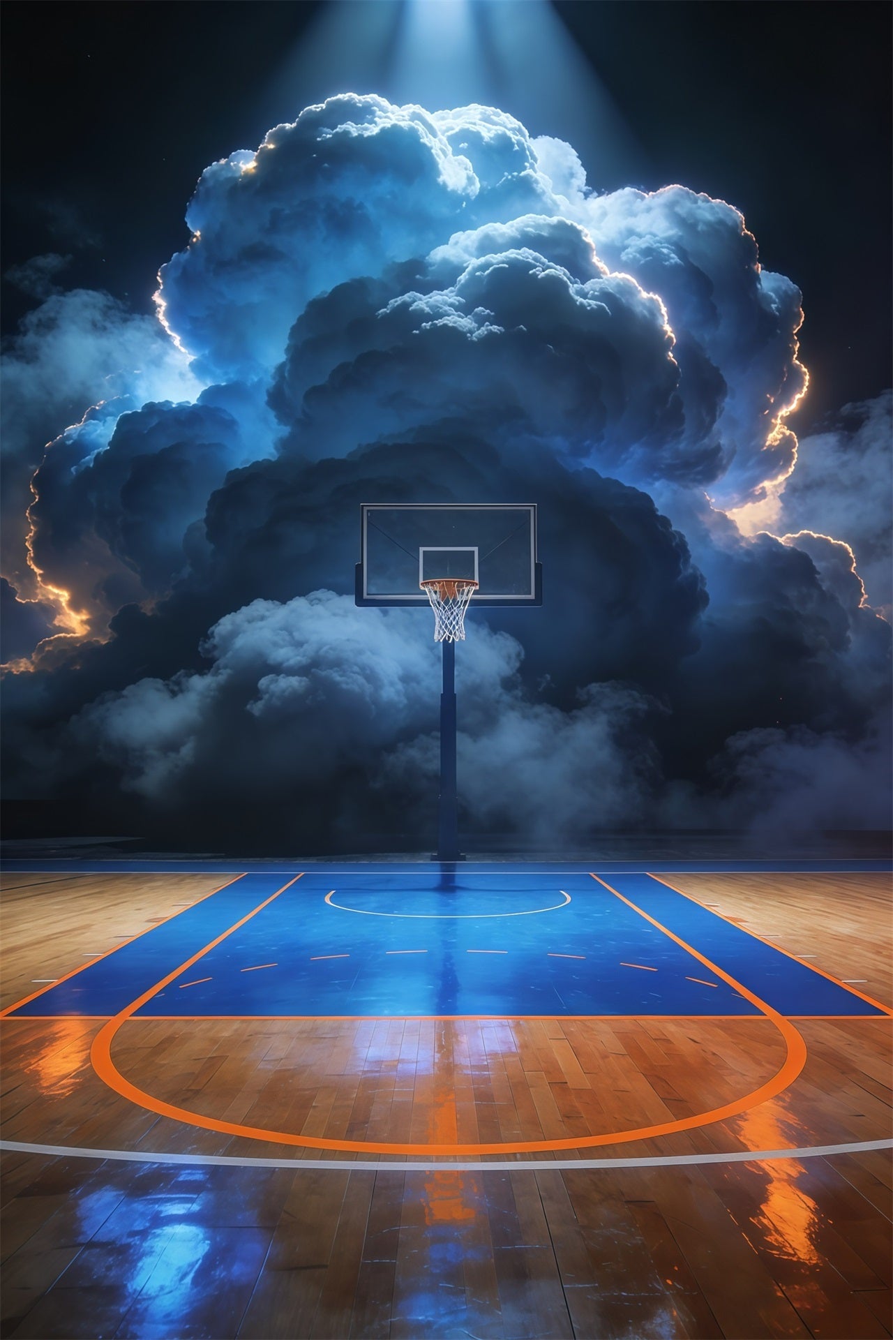 Basketball Photo Backdrop Stormy Arena Court Sports Photography Backdrop UK GQ61-77