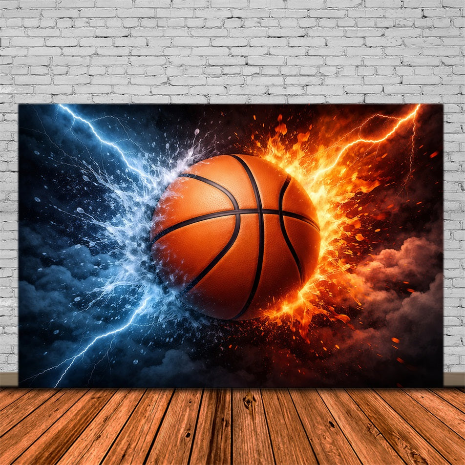 Basketball Backdrops Water Fire Energy Explosion Sports Backdrops For Photography UK GQ61-81