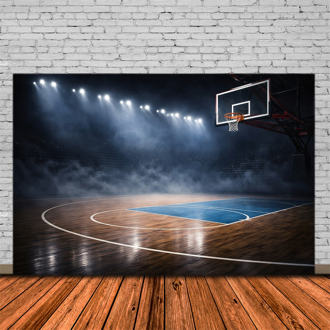 Basketball Backdrop Grand Stadium Court Floor Sports Photo Backdrops UK GQ61-85