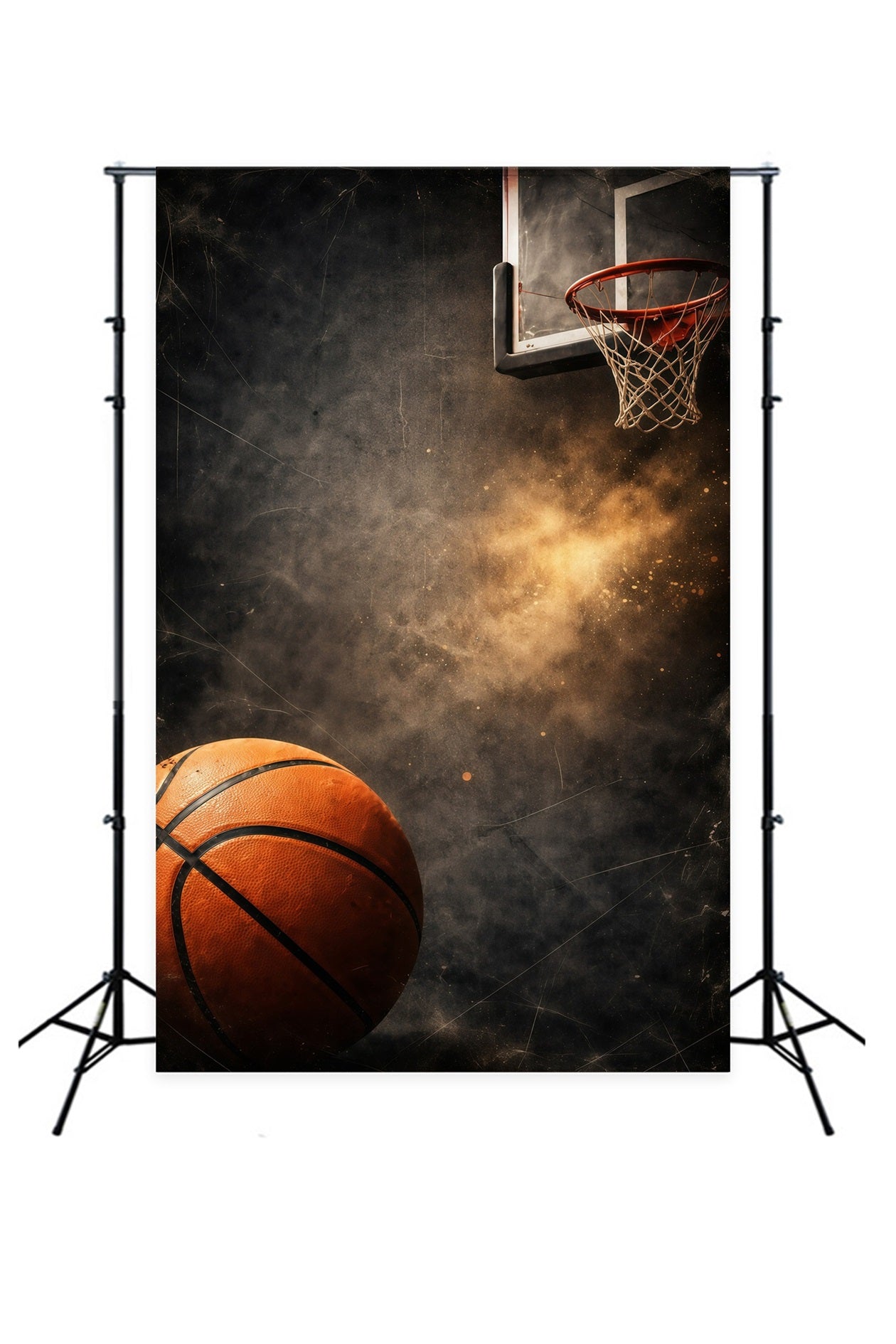 Basketball Photo Backdrop Grunge Hoop Dust Explosion Sports Theme Backdrop UK GQ61-87