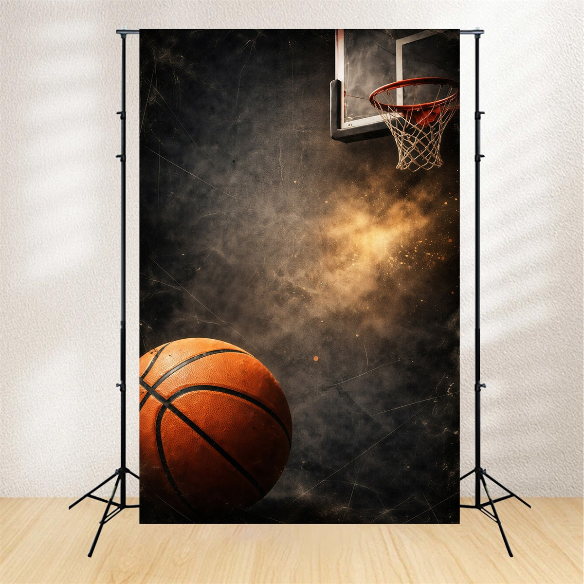 Basketball Photo Backdrop Grunge Hoop Dust Explosion Sports Theme Backdrop UK GQ61-87