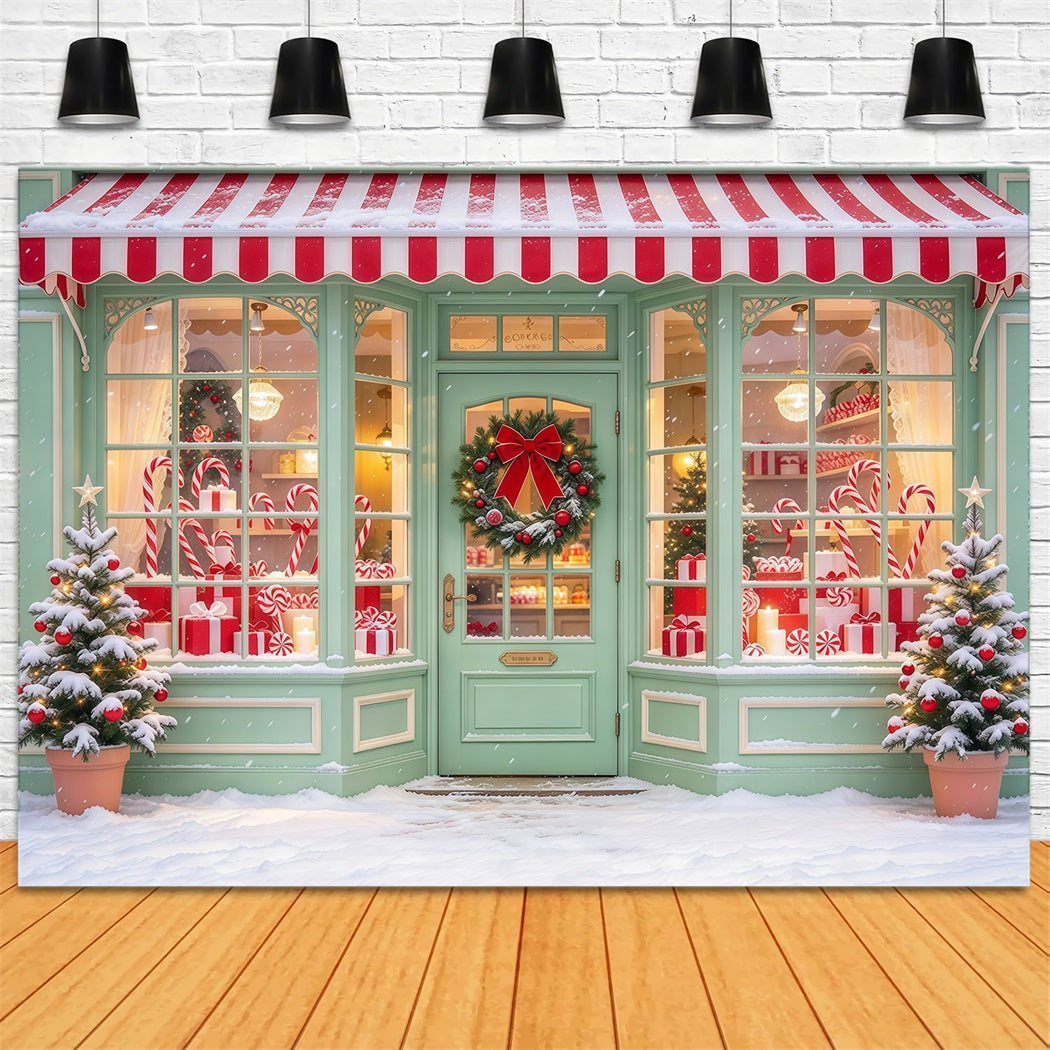 Christmas Candy Cane Backdrop Mint Green Peppermint Boutique Merry Christmas Backdrop UK GQ610-20